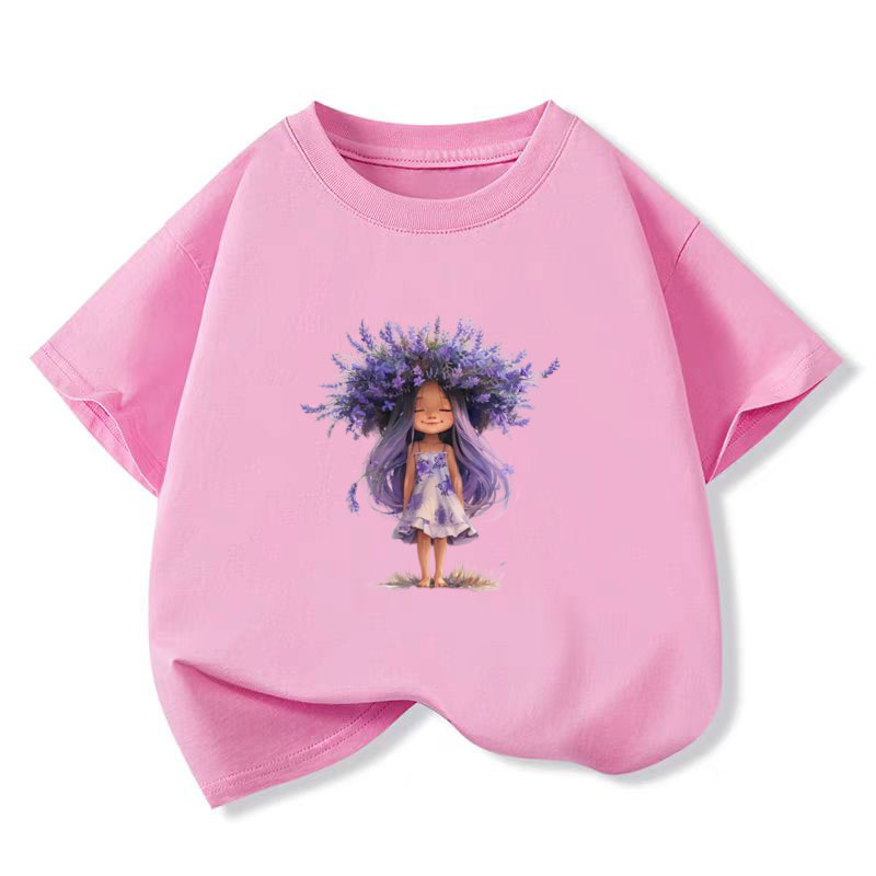 Y2K Graphic Baby Tee Crop - New Y2K Tops Lavender girl Graphic