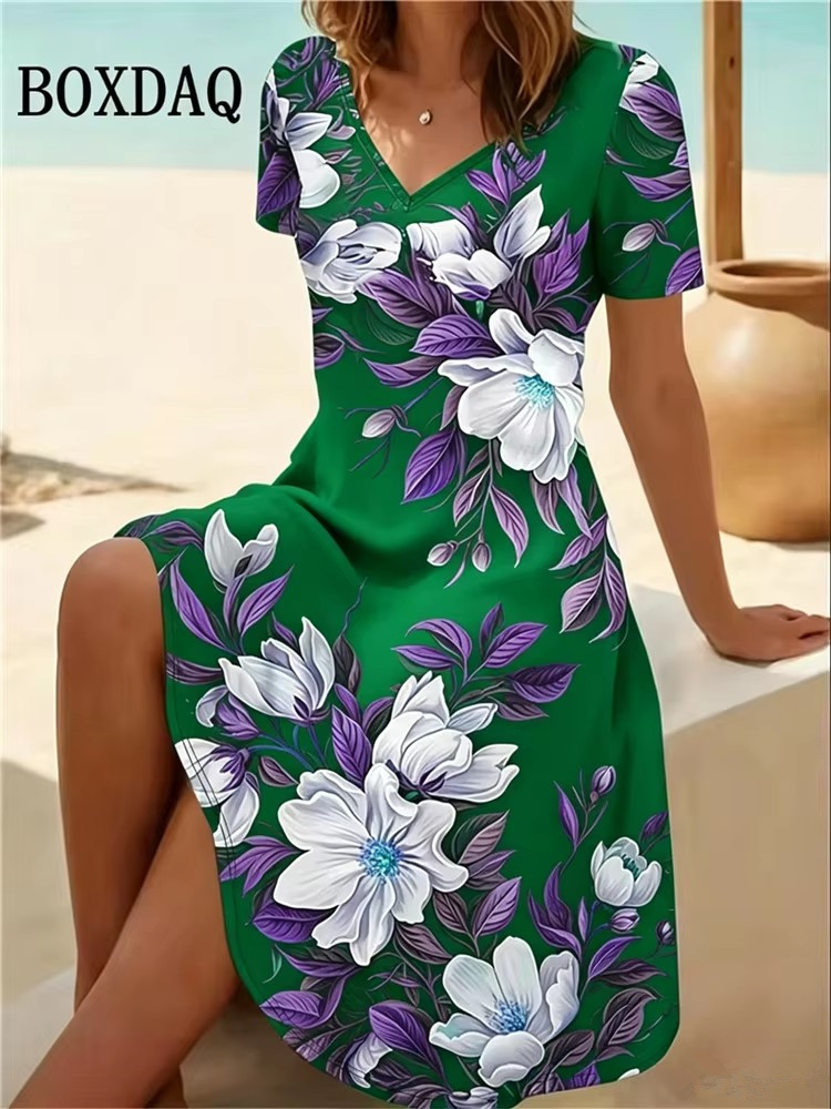 Boho Summer Beach Maxi Dress - 6XL Plus Size Women Dresses Summer