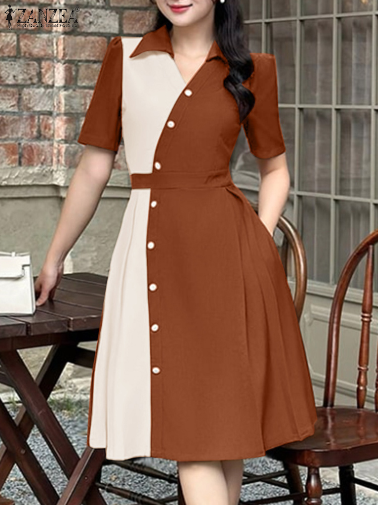 French Vintage Floral Midi Dress - 2025 Summer Dress ZANZEA Stylish Women