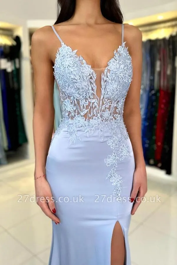 Elegant Mermaid Light Blue Pro - огляд і ціна Elegant Satin Evening Gown Split