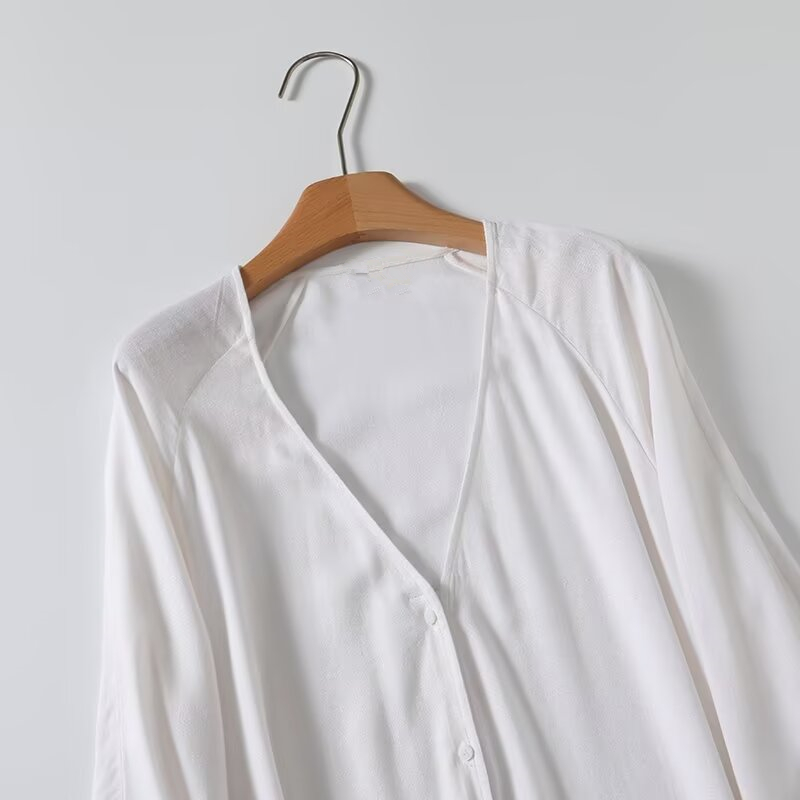 Dave&Di Moroccan Retro Linen L - огляд і ціна Casual Loose Linen Shirt Dress