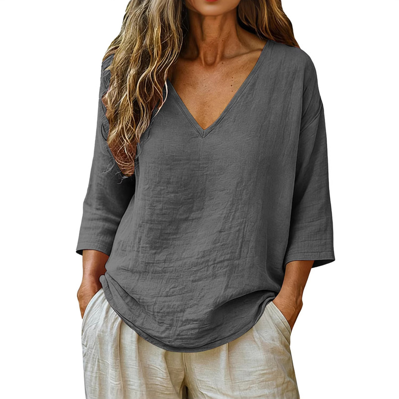 Women V Neck Seven Quarter Sle - огляд і ціна Blouses
